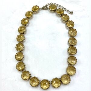 Vintage Gold-Tone Yellow Crystal Statement Necklace